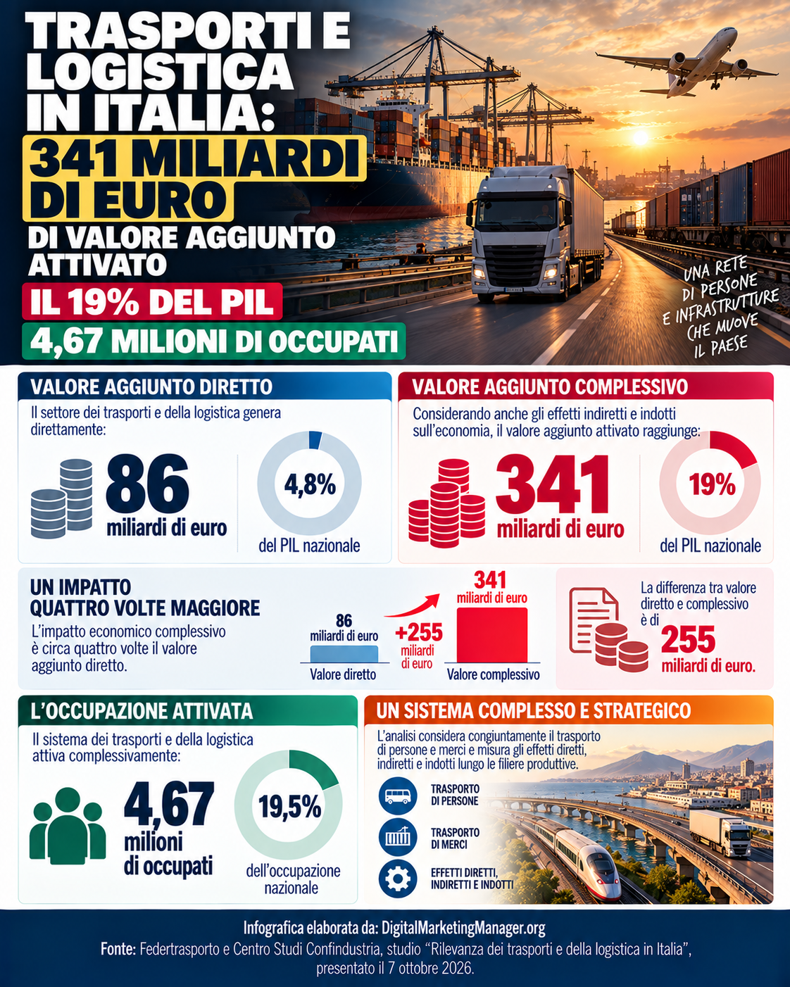 Trasporti e Logistica in Italia; 341 Miliardi € (il 19% del PIL) - Digital Marketing Manager .org